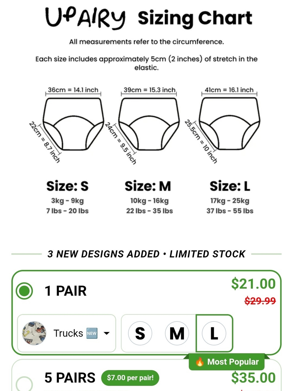 Reusable Potty Training Underwear Size Large 2 Pairs - Picture 7 of 7